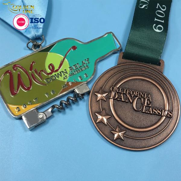 3D Custom Wrestling Medals , Karate Engraved Sports Medals With Ribbon