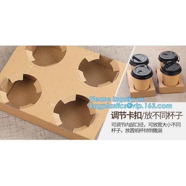 Eco Friendly Disposable Kraft Paper Take Out 2 Pack Coffee Cup Drink Carriers 2 Pack Paper Cup Holders bagease package