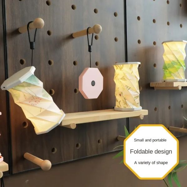 Mini Touch LED Folding Rotating Paper Lamp Light White Dimmable For Children'S Bedroom
