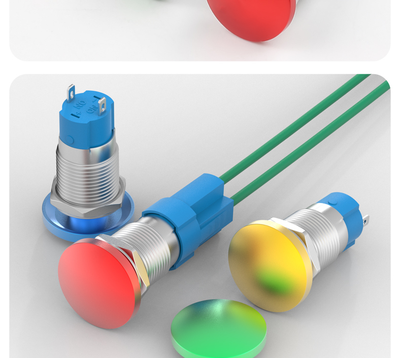 12mm self-locking mushroom head button switch NO normally open and closed momentary reset press-type red start small button