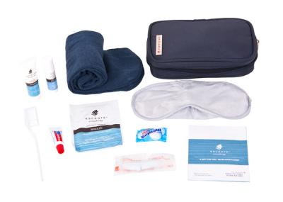 17*4.5*10.5cm Eco - Friendly Air Travel Kit Women Microfiber Pouch For Business Class
