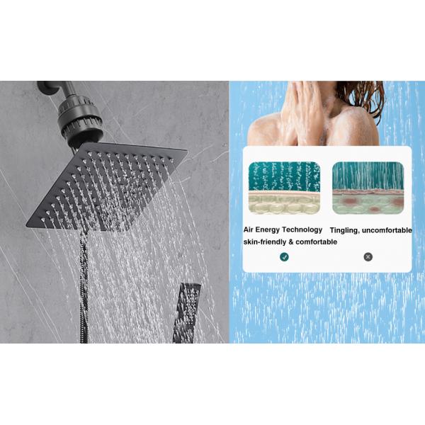 ODM 8″ Square Zinc Shower Head Filtered Showerhead With Brass Handheld