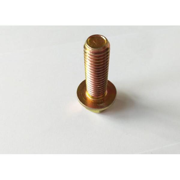 Hexagon Flange Head Metal Bolts And Nuts Yellow Grade 4.8 Carbon Steel DIN