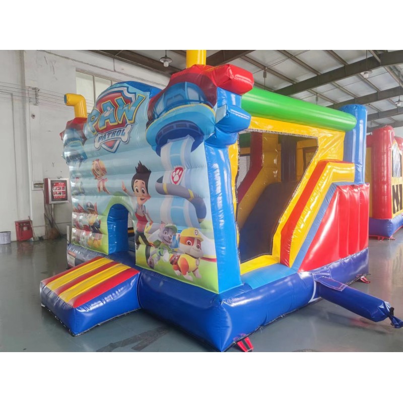 Cartoon Rescue Team Inflatable Bounce House and Slide Combo for Kids Events and Rentals