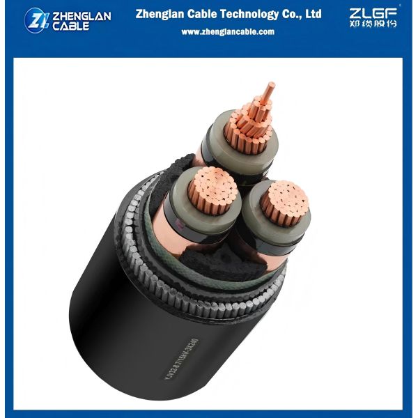 Medium Voltage Power cable 8.7/15kv Copper conductor xlpe insulation swa armored pvc sheath CU/SC/XLPE/SC/PVC/SWA/PVC 3x70mm2 IEC 60502-2