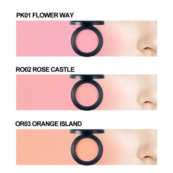 Private Label Single Face Makeup Blush Palette Compact Fashion Fair Cosmetics