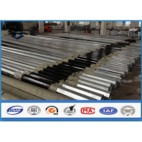 Low Voltage tapered steel pole , galvanized metal posts with Bituminous Painting