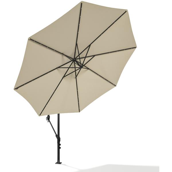 Customized Color Garden Umbrella with Light Waterproof Commercial Restaurant Cantilever