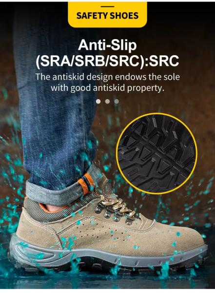 PU / PU Sole Real Leather Shoes Unisex Safety Work Shoes For Men