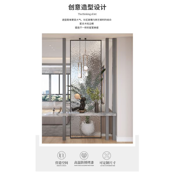 Divisor de habitación de acero inoxidable 304 con diseño geométrico hueco para el hogar y la oficina