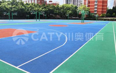 Piso esportivo pré-fabricado de borracha Quadra de basquetebol Prática impermeável