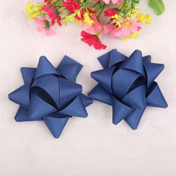 Satin Pull Bow Ribbon Star Gift Wrapping Decoration Pre Made Solid Blue Color