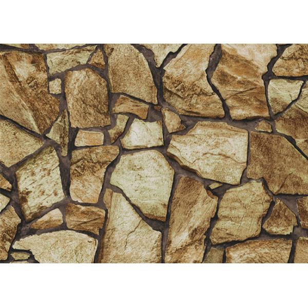 3D Effect Stone Pattern Durable Popular Wallpaper For House Wall With Pvc Material