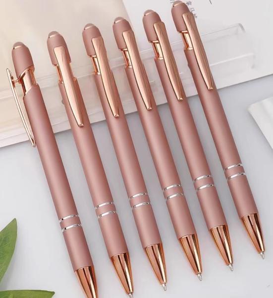 Metal press pen, aluminum rod, touch screen ballpoint pen company gift pen with custom logo exhibition pen