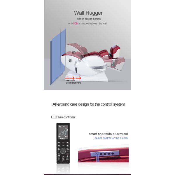 3D 135CM SL Genuine Leather Heated Massage Recliner 25min HD812