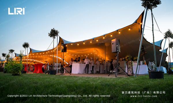 Large Holes Fabric Festival Wedding Event Stretch Tent For 300 Seater