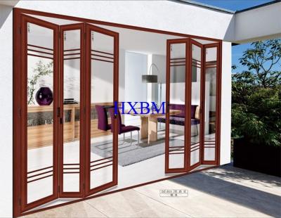 As portas de alumínio do olhar de madeira residencial básico com 5mm moderaram o vidro claro