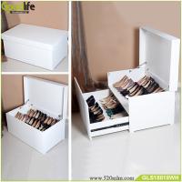 Banc de chaussure d'entrée de largeur de 1,1 m, double couche réglable, peinture MDF
