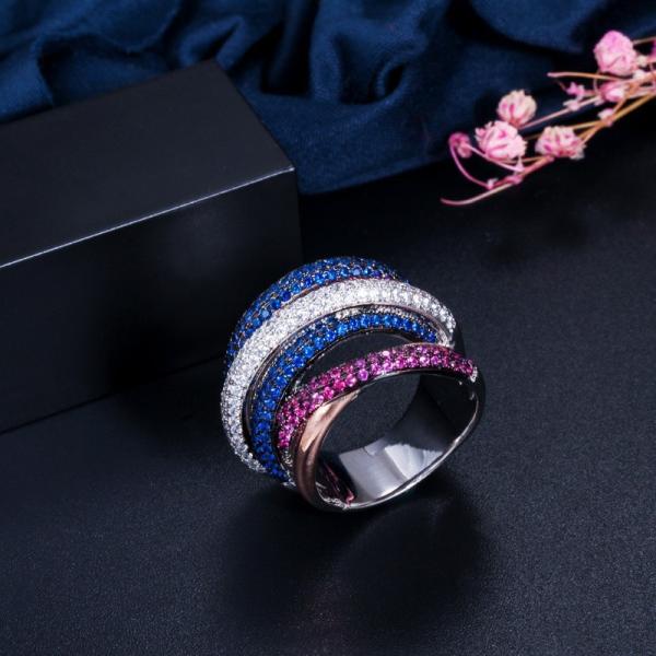 Hot Sale charms Ring 925 Rings For Women Blue Zircon Sparkle Ring Wedding Crown Ring Making Jewelry Gift Party