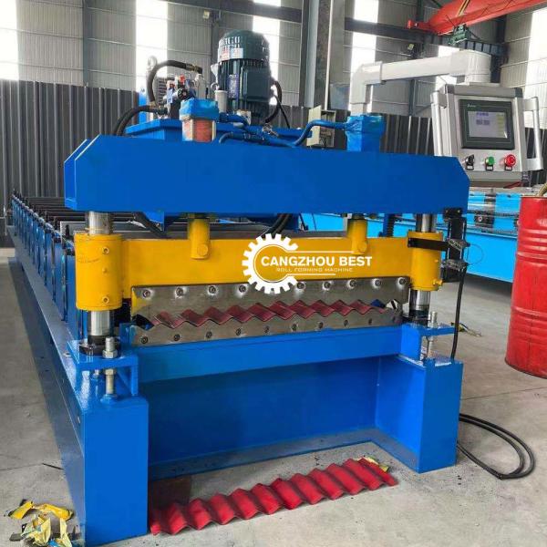 Rolo telhando hidráulico da folha do corte 762mm que forma o vendedor da máquina