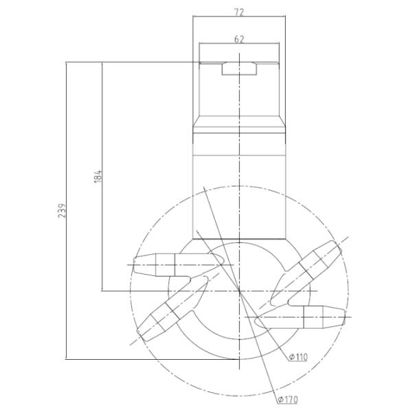 Управляемая реактивная боевая часть шарика 360° брызг Sus316 8MM гигиеническая роторная