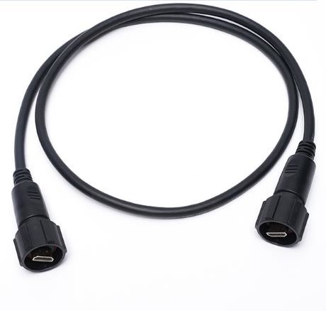 Black Male Female Video Audio Cables , Gold Plated Hdmi Cable Assembly 1080p