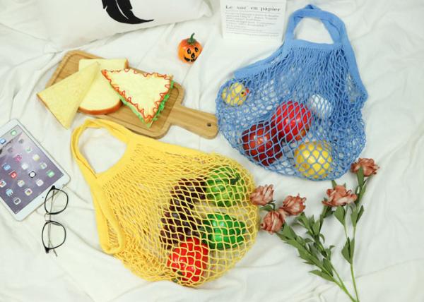 6 sacos vegetais da malha do algodão das cores portáteis para a compra adulta do supermercado