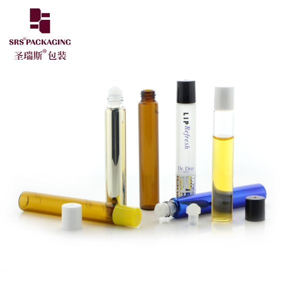 Wholesale 5ml Amber Glass Roll on Bottle  in Stock Empty Cosmetic Packaging Ready to Ship