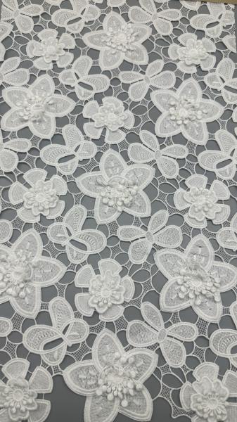Tissu en dentelle blanc Dentelle brodée Design personnalisé