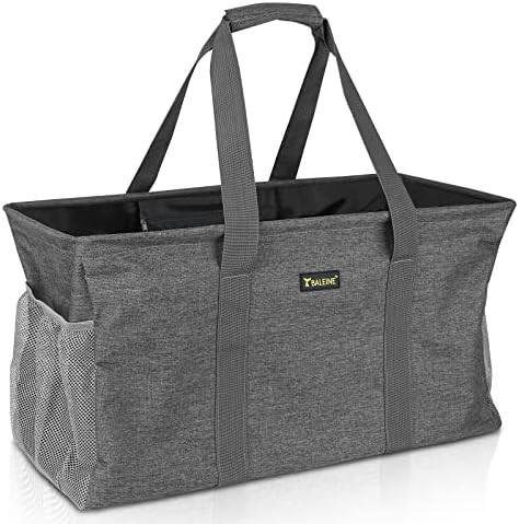 BALEINE EXTRA LARGE UTILITY TOTE BAG WITH WIRE FRAME FOR STORAGE (BLUE, 16.5''X14''X10'')