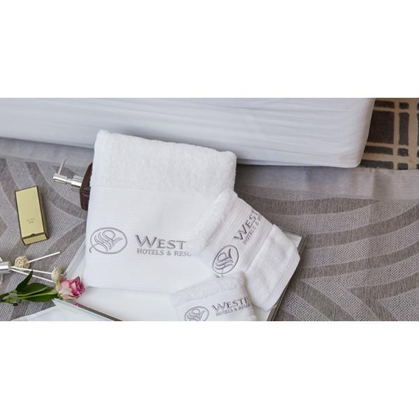Plain Dyed Hotel Towel Set White Towels Bath Sets Custom Embroidery Logo