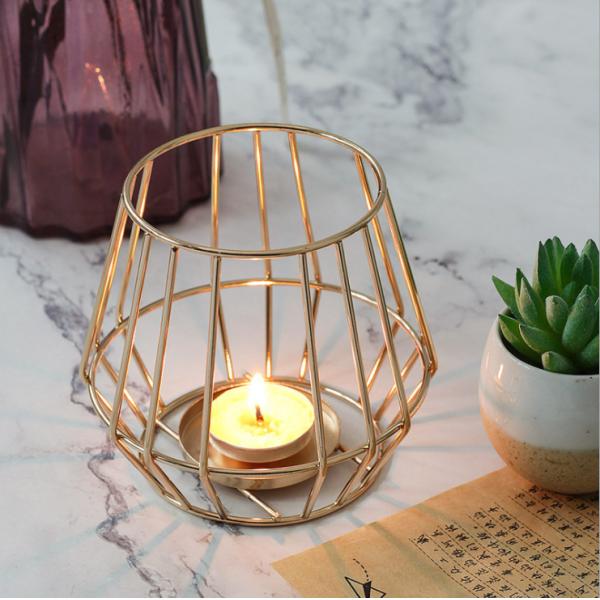 Simple Iron geometric Candle Holder Wedding Home Gem Candle stand Craft