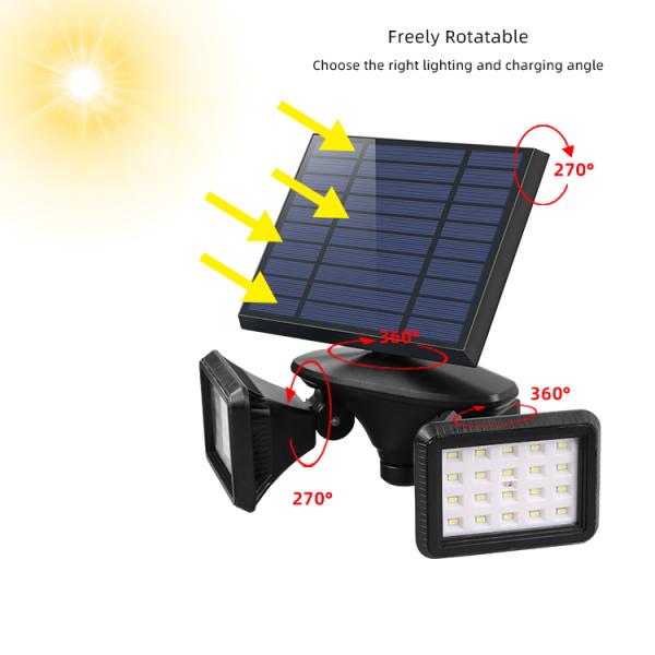 Waterproof Ip65 600LM 40 LED Solar Garden Light PIR Solar Powered Lawn Lights