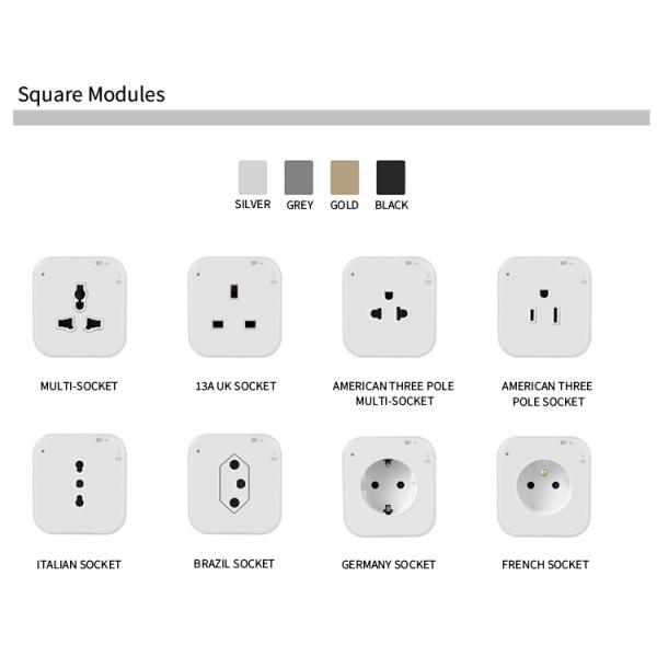 Desktop Wall Grade Track Power Socket Rail Outlet with 0.6/0.8/1.0/1.2/1.5M Length