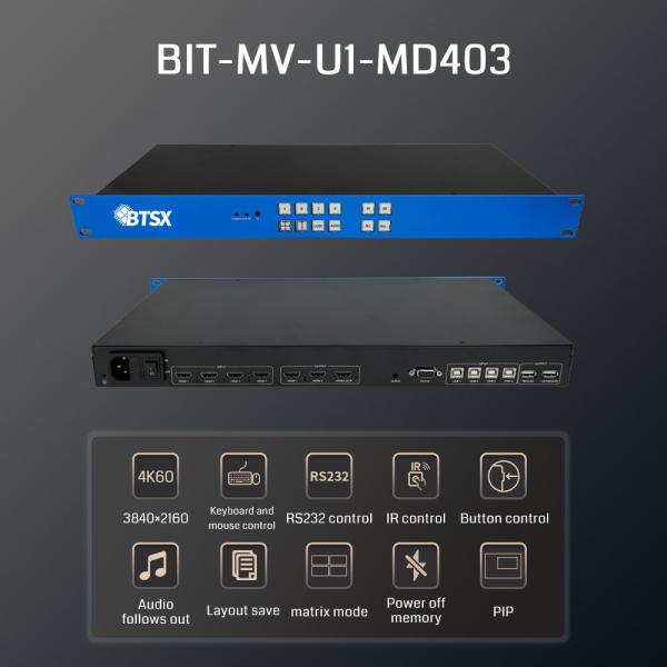 Легкий Ультра HD видеодисплейный контроллер KVM Multiviewer с портами USB / KVM