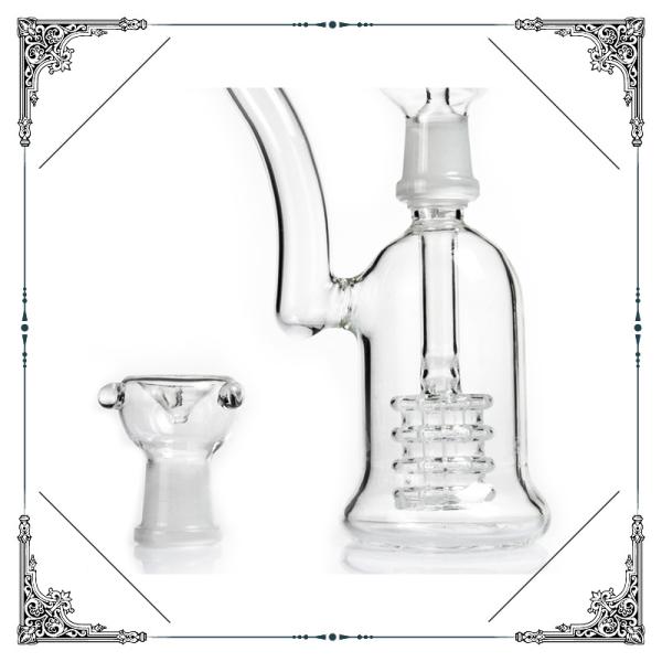 Two Function Bubbler Oil Rig Bong 5mm Thickness With 4 Showerhead Percolator