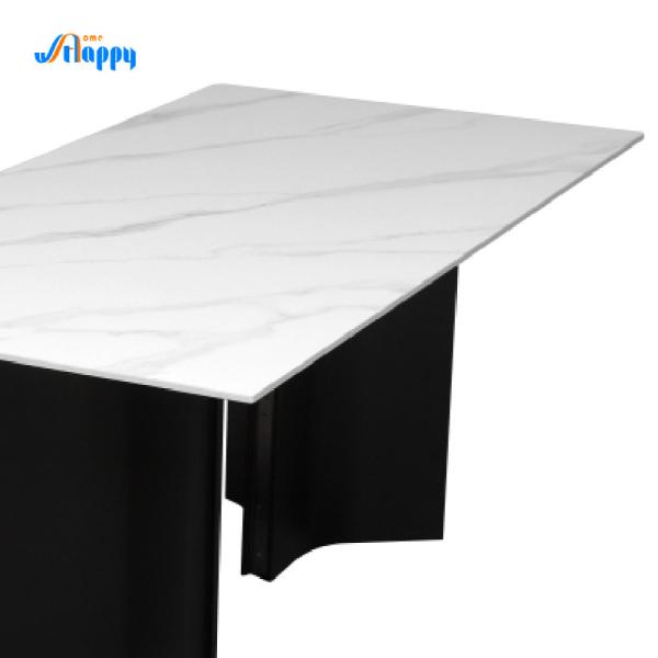 Modern Ceramic Table Top Dining Table Long Lasting With Flat Packed Aluminum Frame