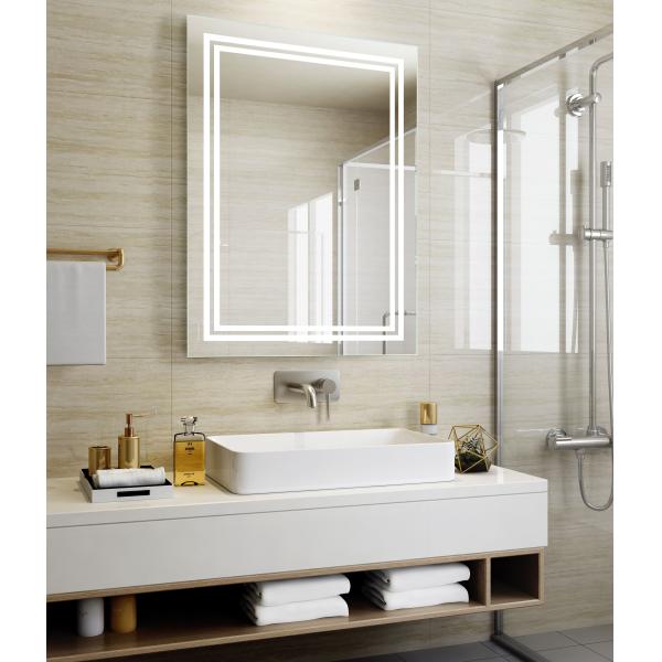 2023 Design Hotel Bathroom Антитуманный сенсорный экран Smart LED Стенное зеркало с Bluetooth