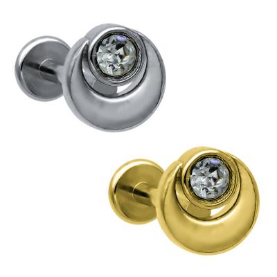 Surgical Steel Stud Labret Lip Piercing Jewelry Internal Threaded 16G 6mm 8mm
