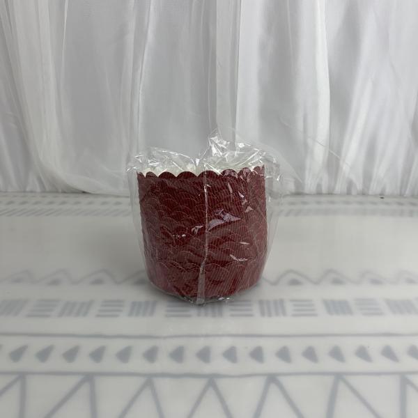 300gs Thick Red Paper Cake Pans Recyclable Freezer Safe