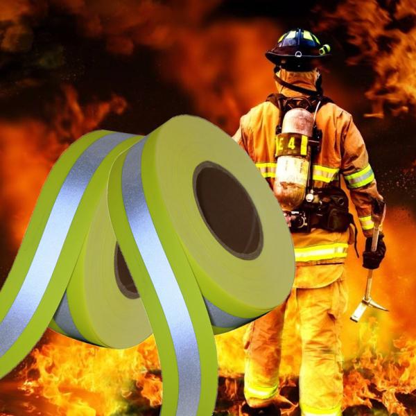 White Red Reflective Webbing Nylon Waterproof Fluorescent Tape For Clothing Self Adhesive