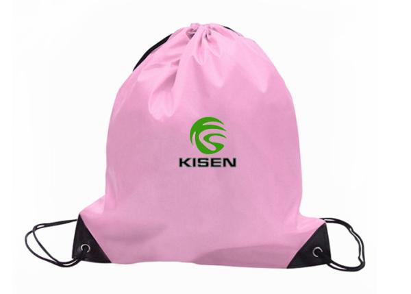 Colored Women'S Drawstring Backpack , Reusable 210d Polyester Drawstring Bag