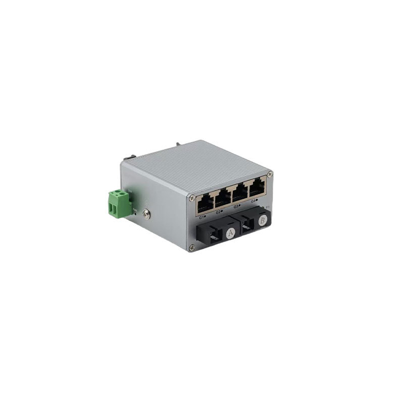 Industrial Mini Gigabit Fiber Ethernet Switch 2 Fiber 4 RJ45 Ports 1000Mbps Network Switch