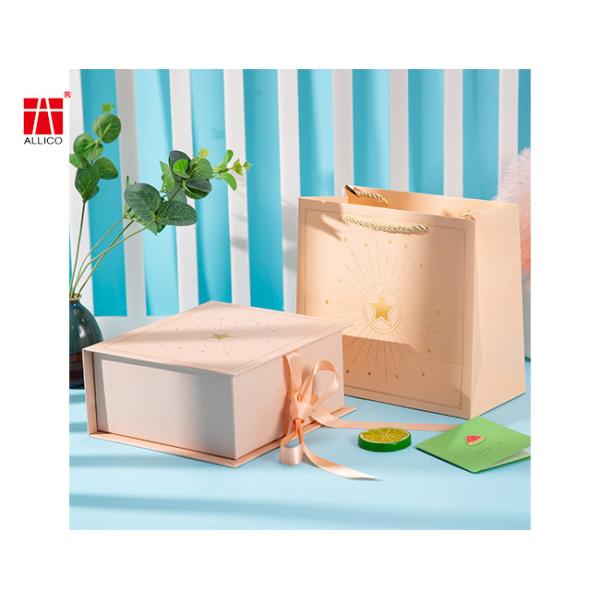 Paper Box Folding Cardboard Printed Magnetic Ribbon Packaging Gift Box Wedding
