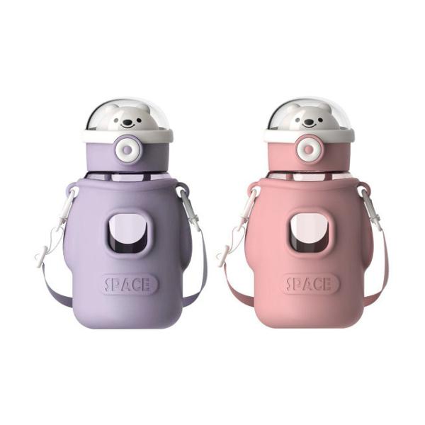 Stocked School Leakproof Tritan Drink Water Bottle with Straw Lids Reusable Travel Sports Camping Kids Plastic Water Cup