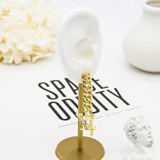 0.8 x 10mm Pearl Chandelier Earrings 14k Gold Long Hoop Earrings For Women