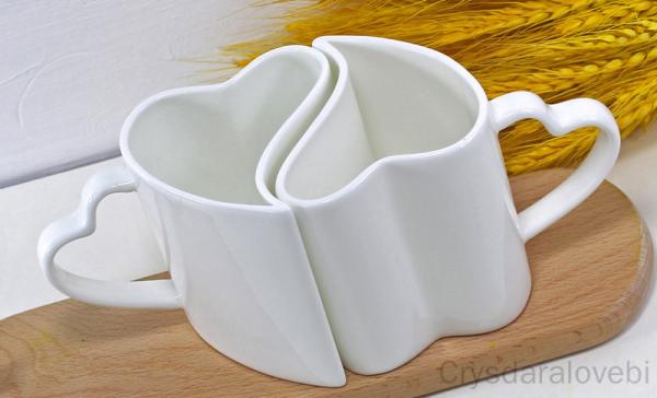 Fine Bone Lover Thermal Cup Novelty Espresso Cups Heart Shaped Porcelain Cup