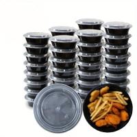 Ronde 16 oz contenant de soupe PP jetable en micro-ondes avec couvercle à emporter