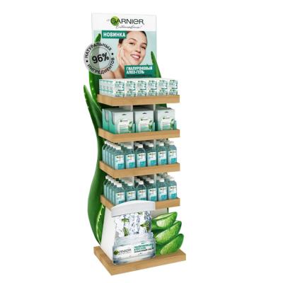 Creme hidratando personalizado da unidade de madeira cosmética da prateleira de exposição do suporte de exposição