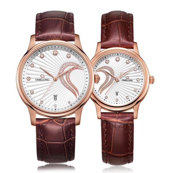 Fashion Luxury Stainless Steel Case Back Wristwatch for Couple Lover